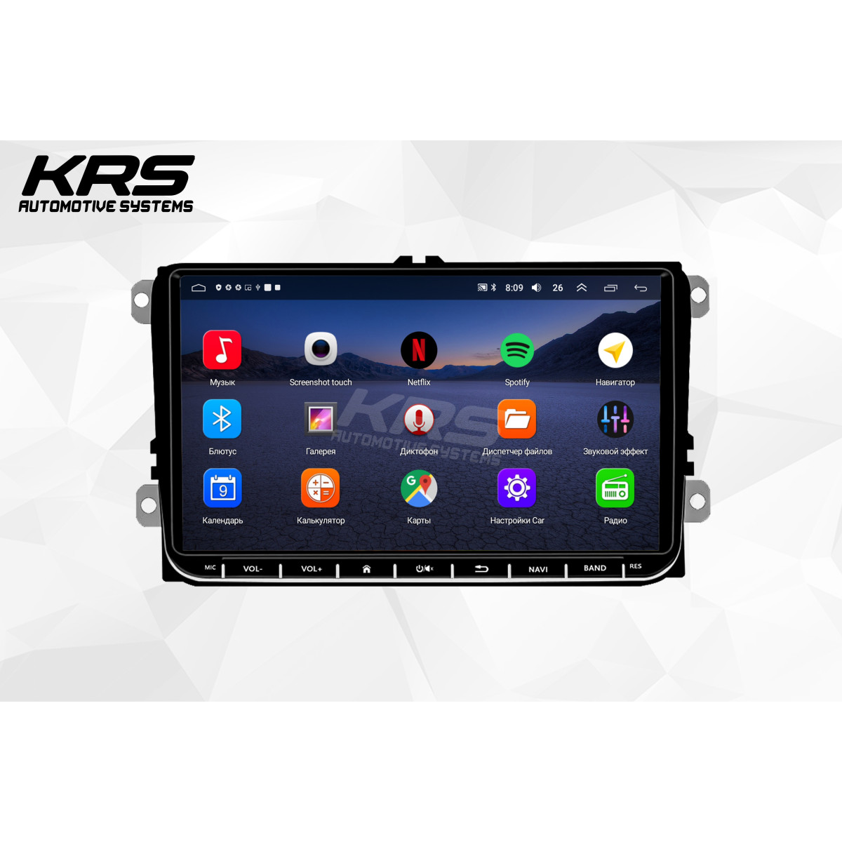 Универсальна штатная ANDROID магнитола с физическими кнопками VOLKSWAGEN KRS VK 100 1/32 GB 9" IPS