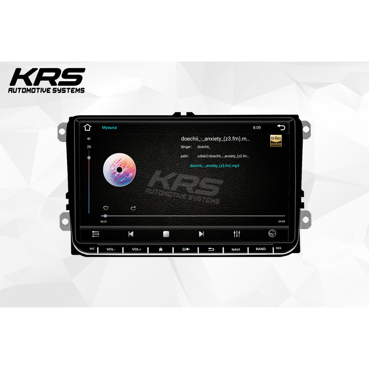 Универсальна штатная ANDROID магнитола с физическими кнопками VOLKSWAGEN KRS VK 100 1/32 GB 9" IPS