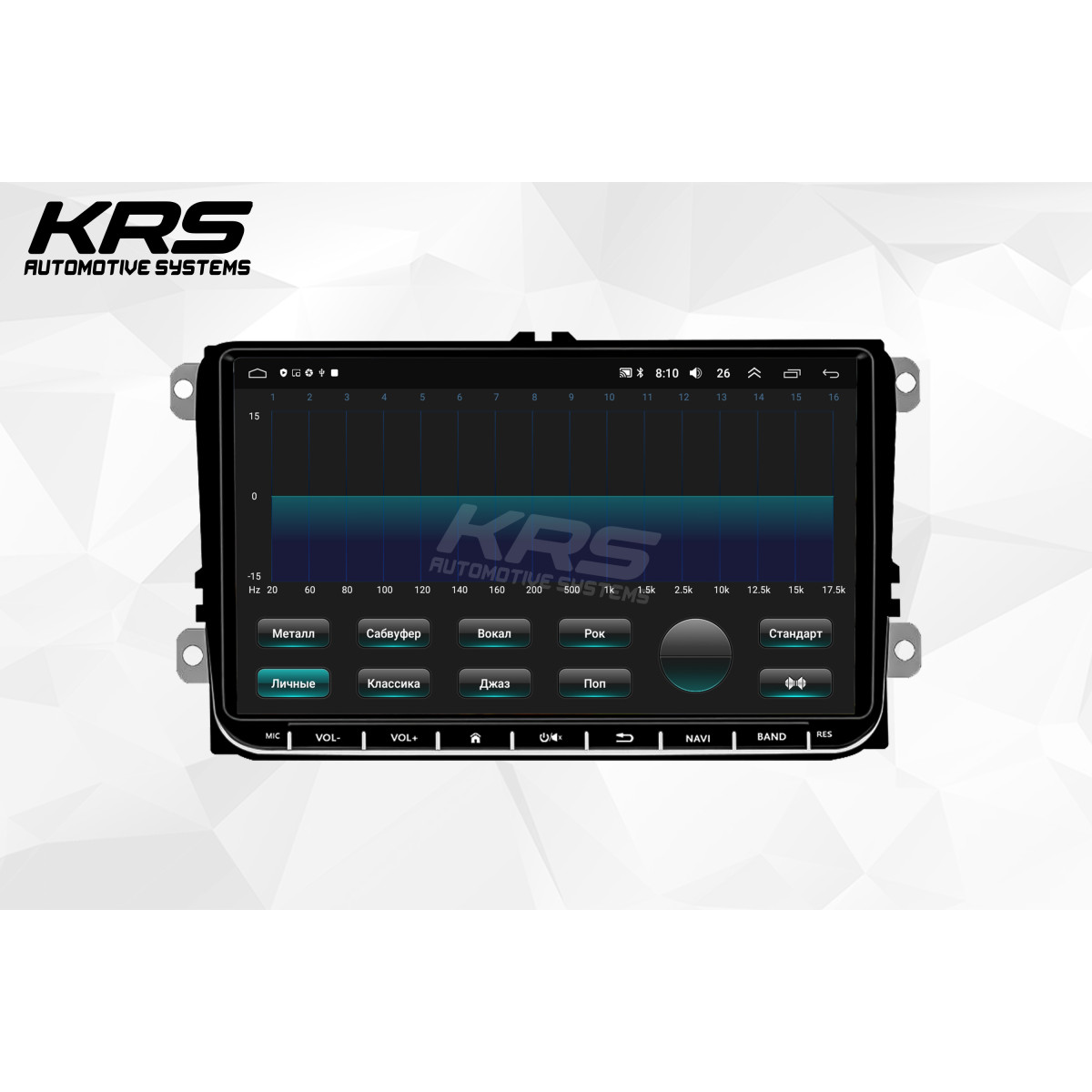 Универсальна штатная ANDROID магнитола с физическими кнопками VOLKSWAGEN KRS VK 100 1/32 GB 9" IPS