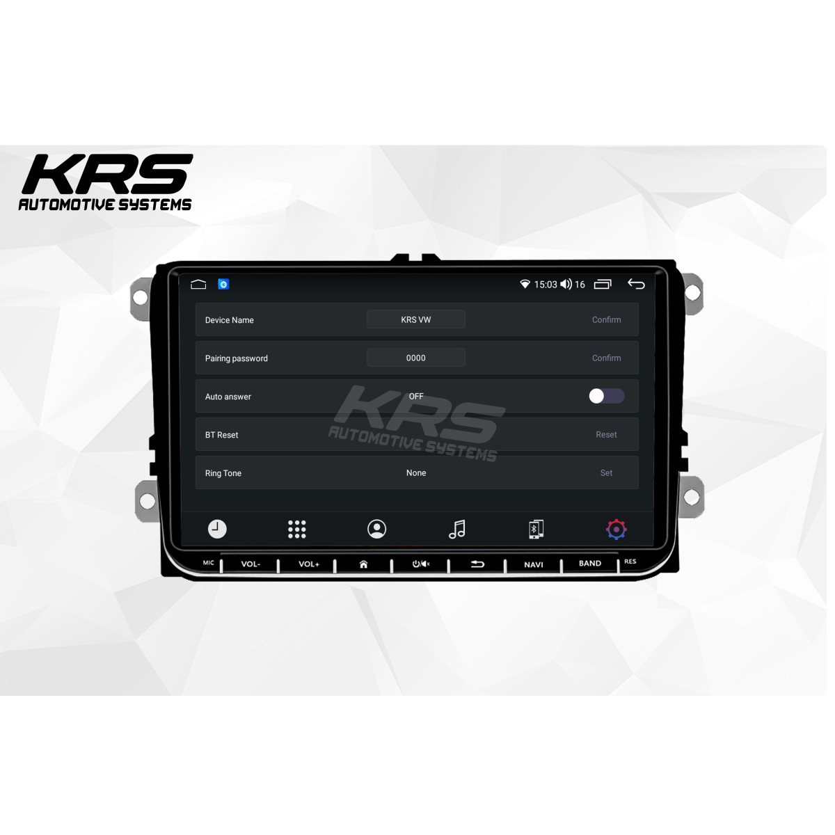 Универсальна штатная ANDROID магнитола с физическими кнопками VOLKSWAGEN KRS VK 200 2/32 GB 9" QLED