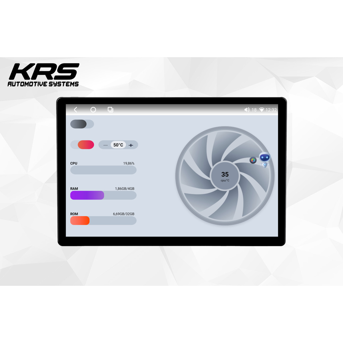 Универсальная штатная ANDROID магнитола KRS RS 300 13.1" 4/32 GB