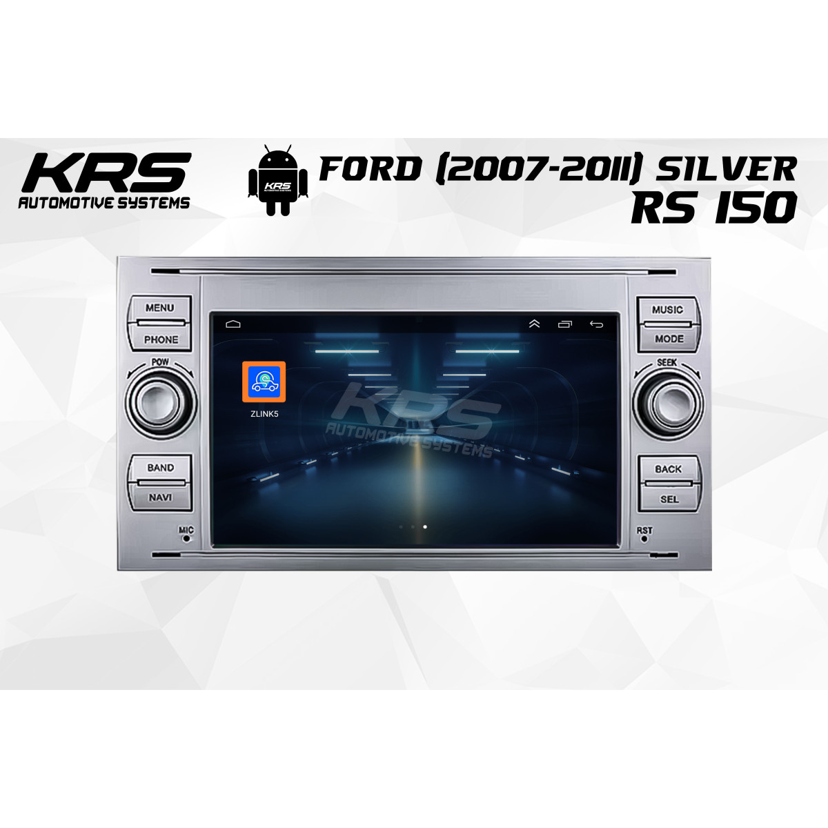 Универсальная штатная ANDROID магнитола FORD KRS RS 150 2/32 GB 7" QLED (SILVER) (2007-2011)