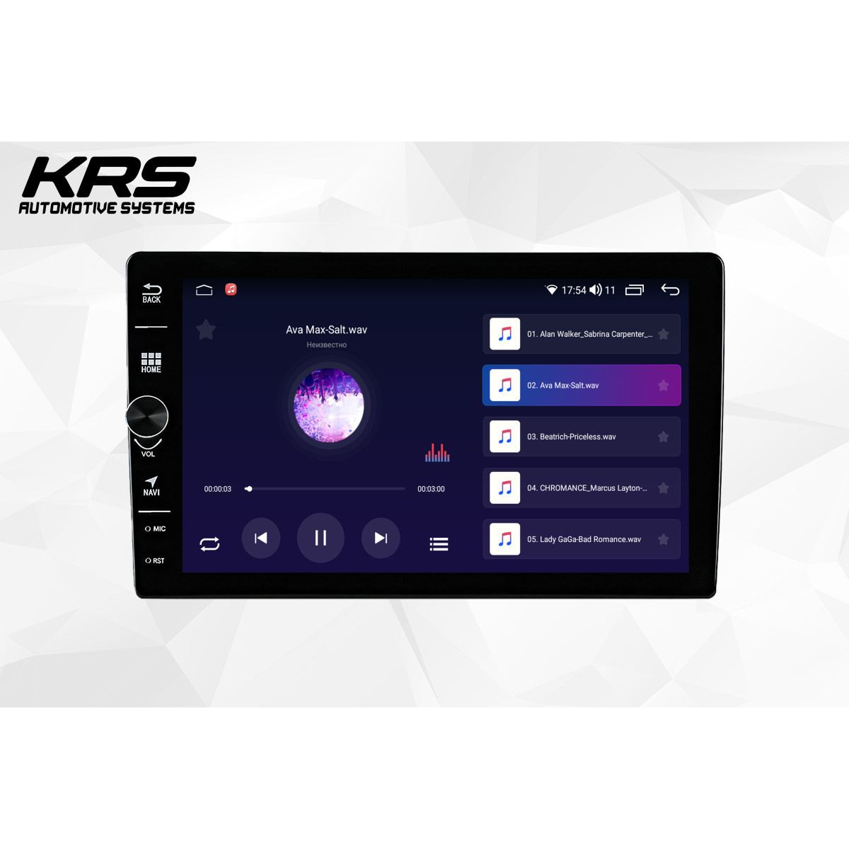 Универсальная штатная ANDROID магнитола KRS FS 200 9" 2/32 GB (с регулятором громкости)