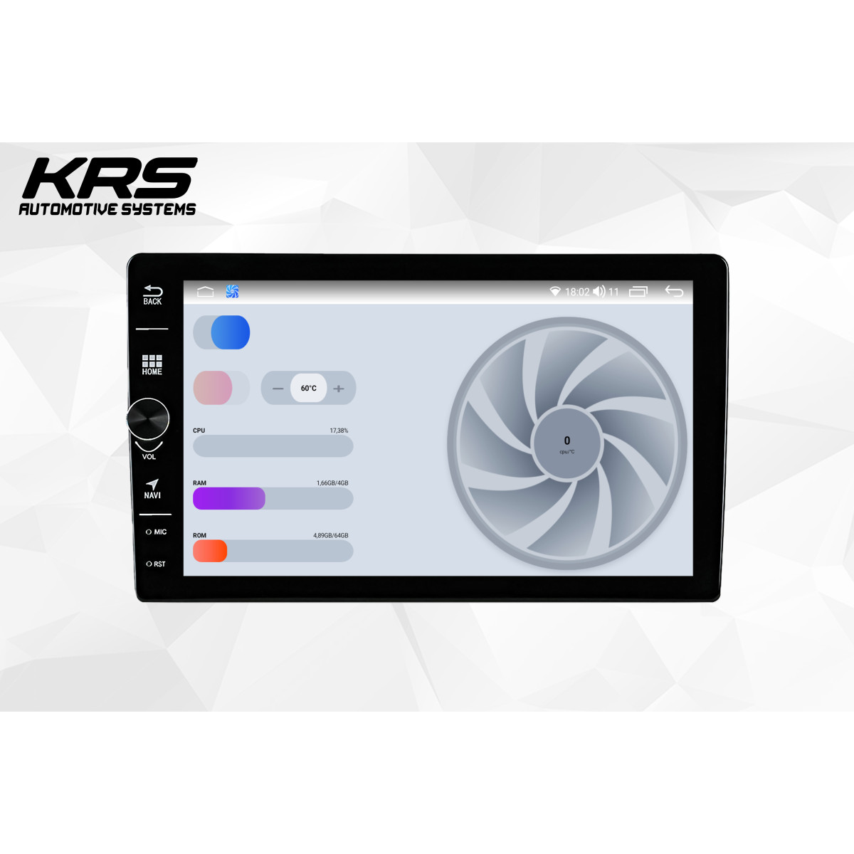 Универсальная штатная ANDROID магнитола KRS FS 200 9" 2/32 GB (с регулятором громкости)