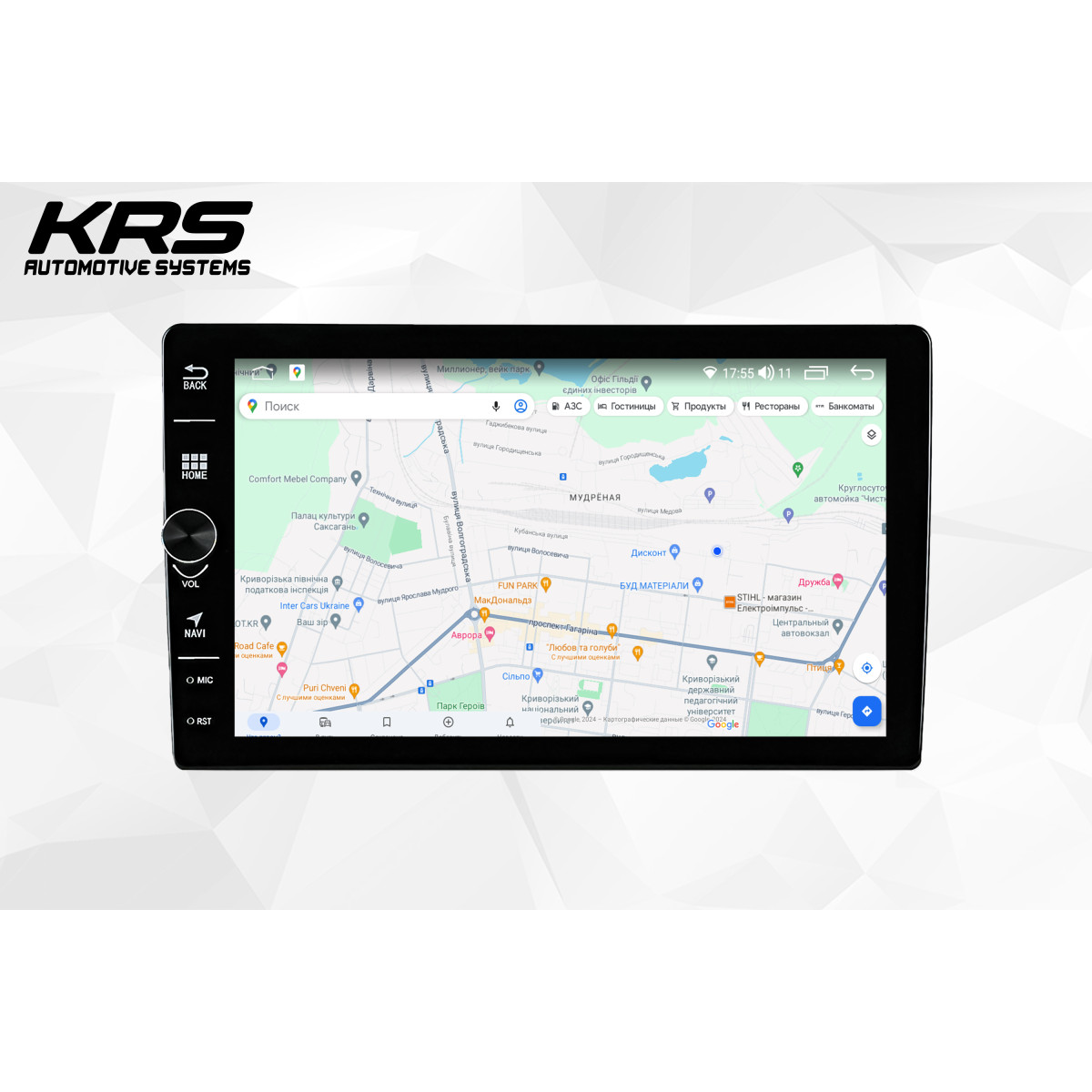 Универсальная штатная ANDROID магнитола KRS FS 200 9" 2/32 GB (с регулятором громкости)
