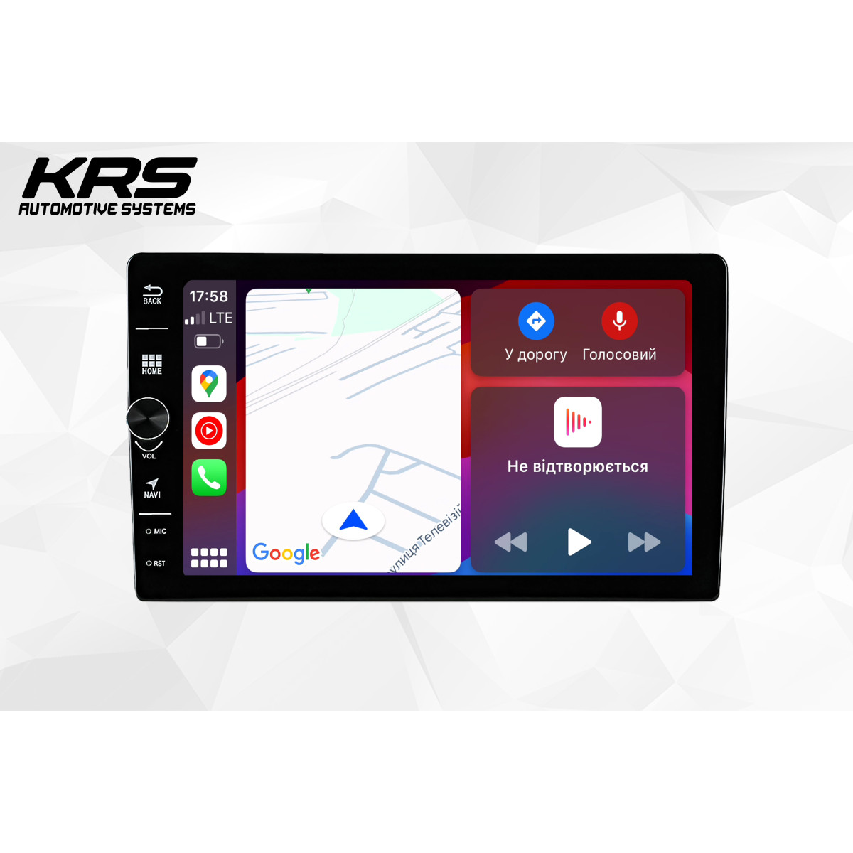Универсальная штатная ANDROID магнитола KRS FS 200 9" 2/32 GB (с регулятором громкости)