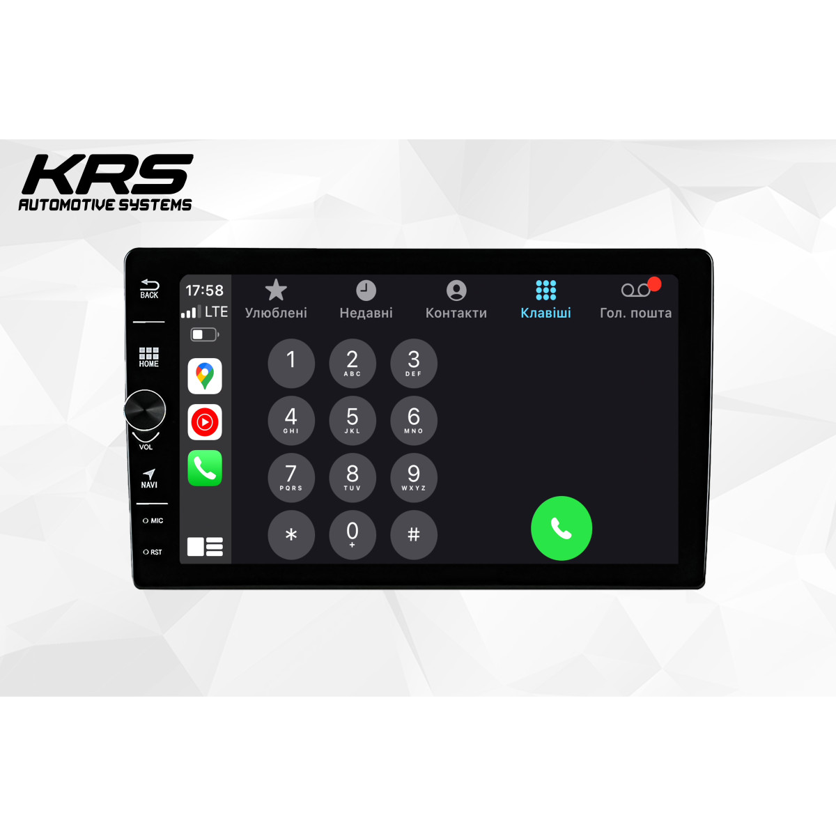 Универсальная штатная ANDROID магнитола KRS FS 200 9" 2/32 GB (с регулятором громкости)