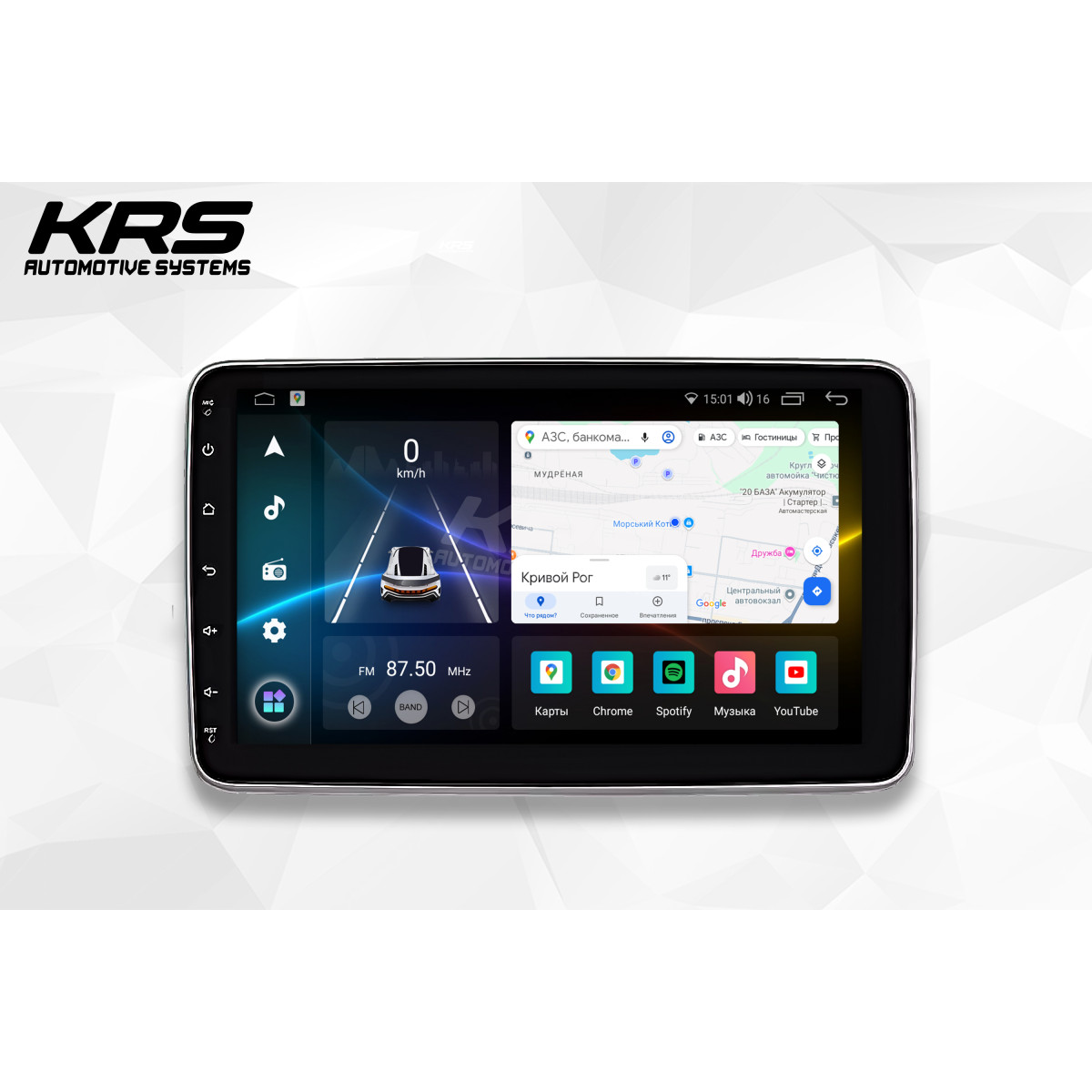 Универсальная штатная ANDROID магнитола 1 DIN KRS RS 300 10" 4/32 GB
