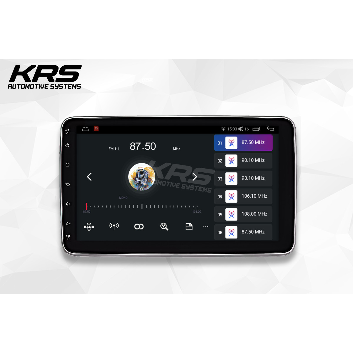 Универсальная штатная ANDROID магнитола 1 DIN KRS RS 300 10" 4/32 GB