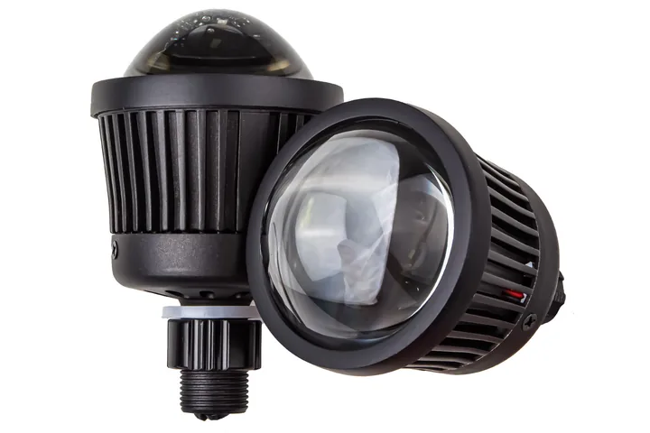 Bi-LED линзы KRS MATRIX 3.0 дальнього світла, червоне підсвічування